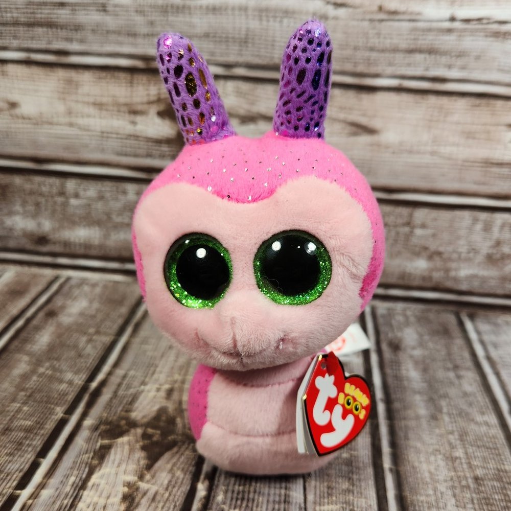 TY BEANIE BOO Scooter Pink Purple 6” Snail with Tags Stuffed Animal Toy NWT NEW